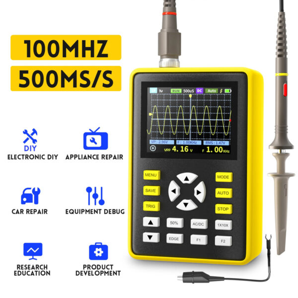 InnoDSO Handheld Digital Osciloscopio 500MS/s Sampling Rate 100MHz Bandwidth Support Waveform Storage FNIRSI-5012H